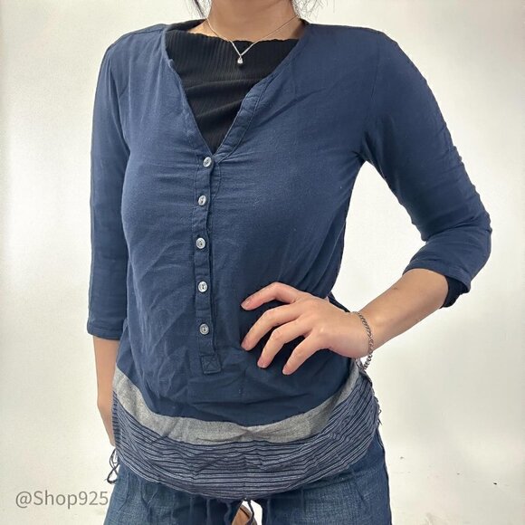 Maison Scotch Womens Blouse Button up Slim Shirt Size Medium - Picture 4 of 5